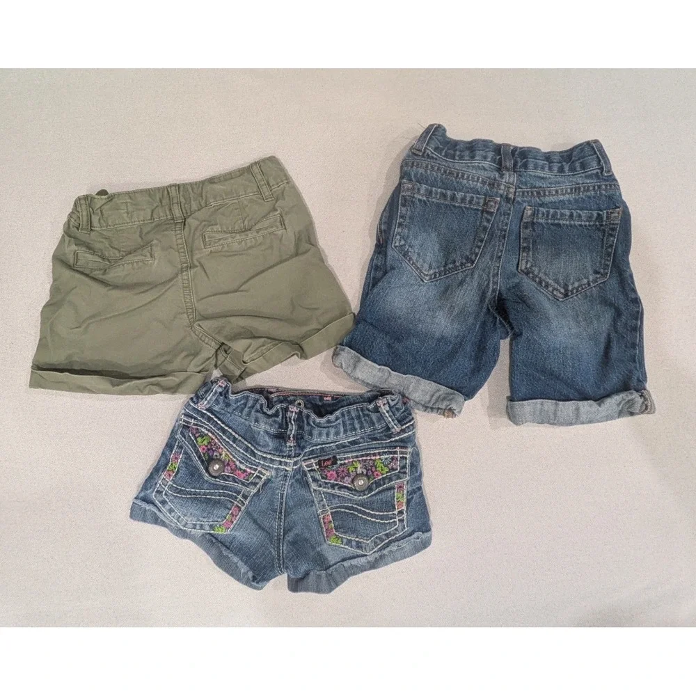 Gap Cherokee Lee Shorts Bundle Kids Size 5 5T Green Blue Denim Excellent Cuffed